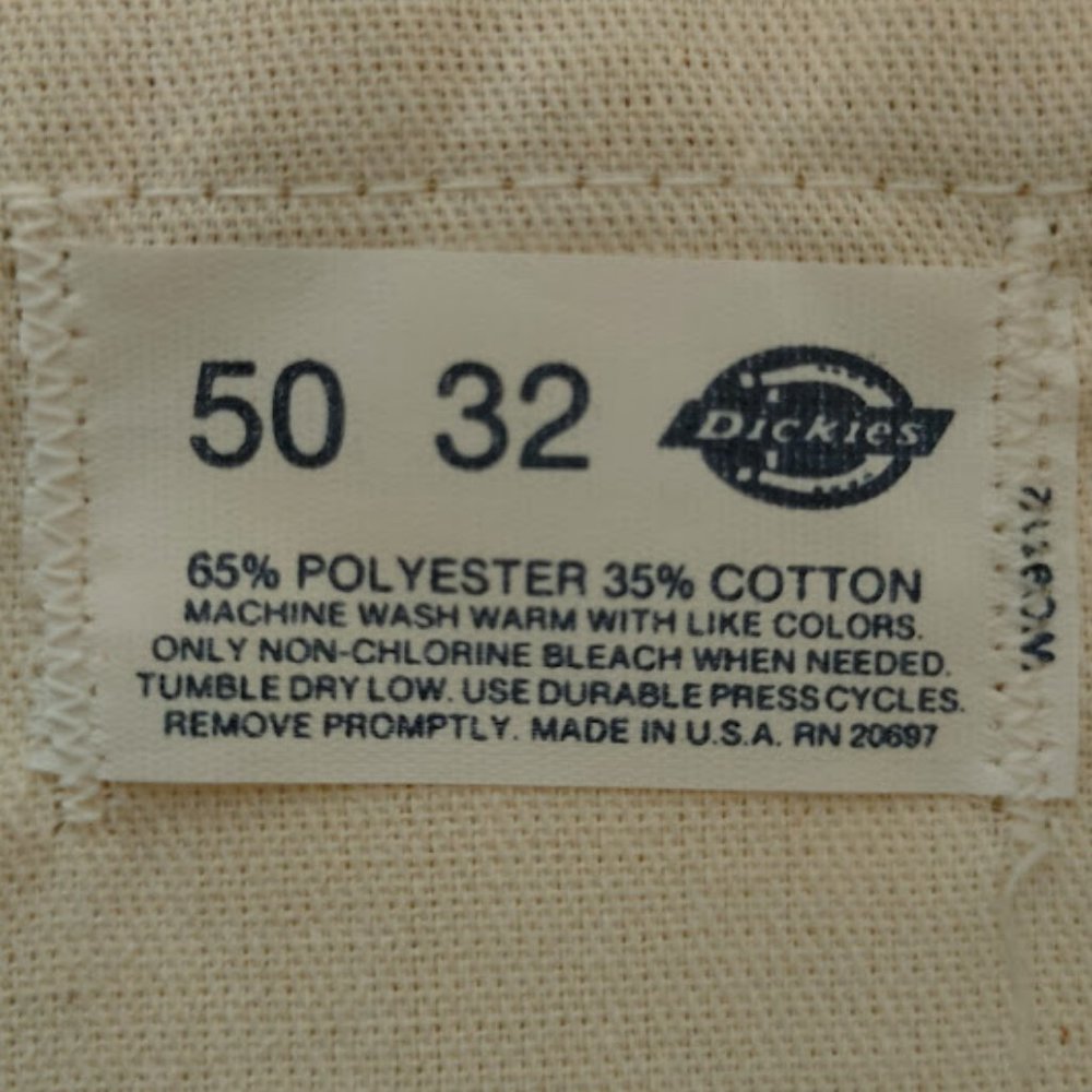 *NEW* 1991 Men's Dickies Twill Work Pants, Heavy Duty, Tan, S874A, 50W X 32L - Picture 8 of 10